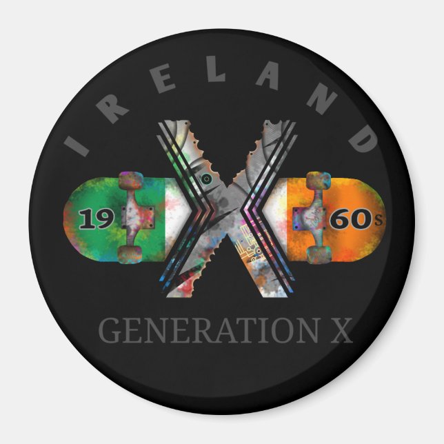 Íman skate Geração X Irlanda 1960s (Frente)