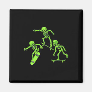 Íman Skateboard Skeletons Halloween Skater Boys Criança