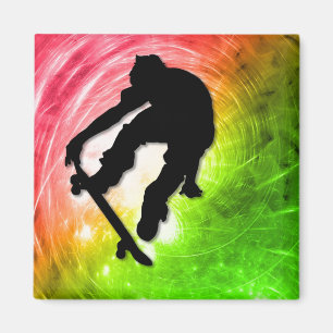 Íman Skateboarding em um ciclone psicadélico