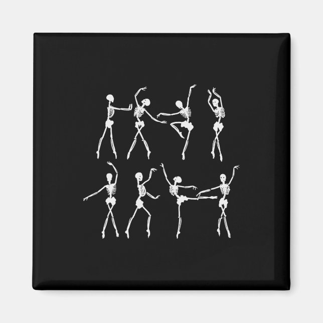 Íman Skeleton Ballerinas Balé Dance Cute Halloween Co (Frente)