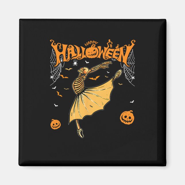 Íman Skeleton Ballerinas Balé Dance Cute Halloween Co (Frente)