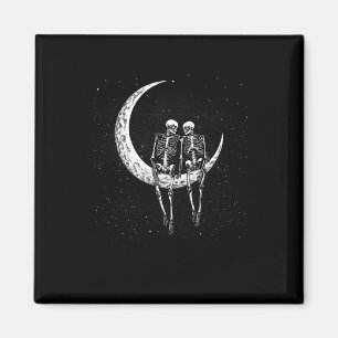 Íman Skeleton Casal Na Lua Diversão Do Dia Das Bruxas