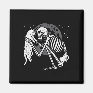 Íman Skeleton Cat Gatinho Skull Gótico Homens de Hallow