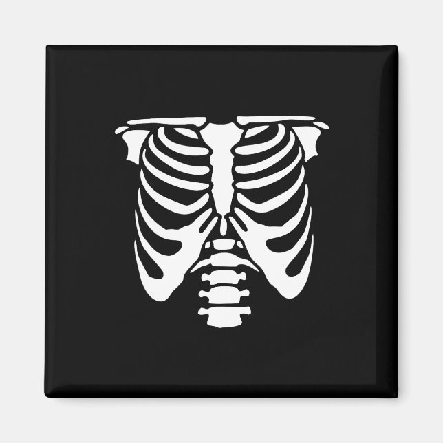 Íman Skeleton Chest Rib Cage Bones Halloween Raio-X (Frente)