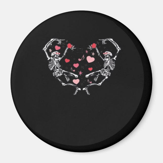 Íman Skeleton Dancing Heart Dia de os namorados Gift Sk (Frente)