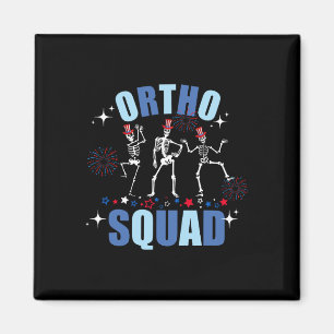 Íman Skeleton Dancing Ortho Squad 4 de julho Bandeira D