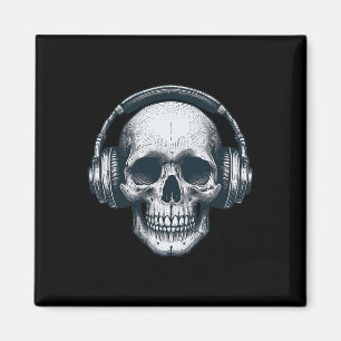 Íman Skeleton Dj Fones de ouvido Spooky Skull Musical H