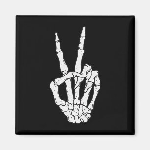 Íman Skeleton Engraçado Manda Sinal de Paz Amor Cos Hal