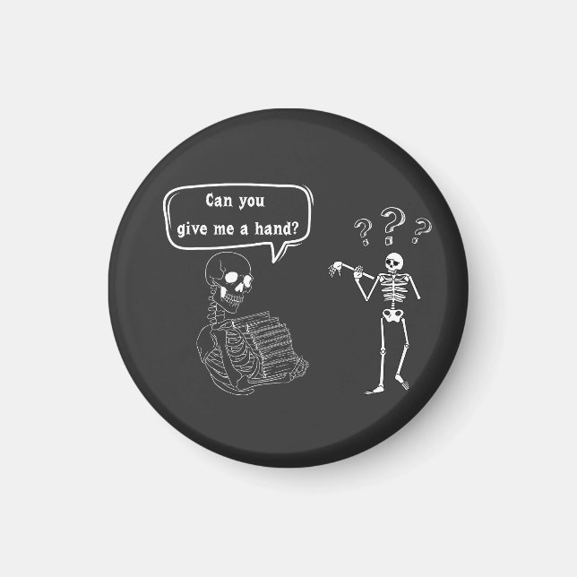 Íman Skeleton Engraçado Pun Você Pode Me Dar A Mão? (Frente)