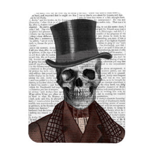 Íman Skeleton Gentleman e Chapéu Superior