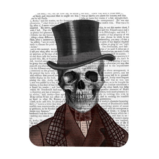 Íman Skeleton Gentleman e Chapéu Superior (Vertical)