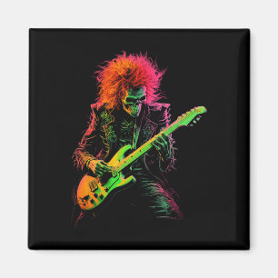 Íman Skeleton Graphe Tocando Guitarra Rock Banda Hall