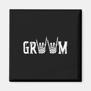 Íman Skeleton Groom Wedding Recem casados Spooky Hallow