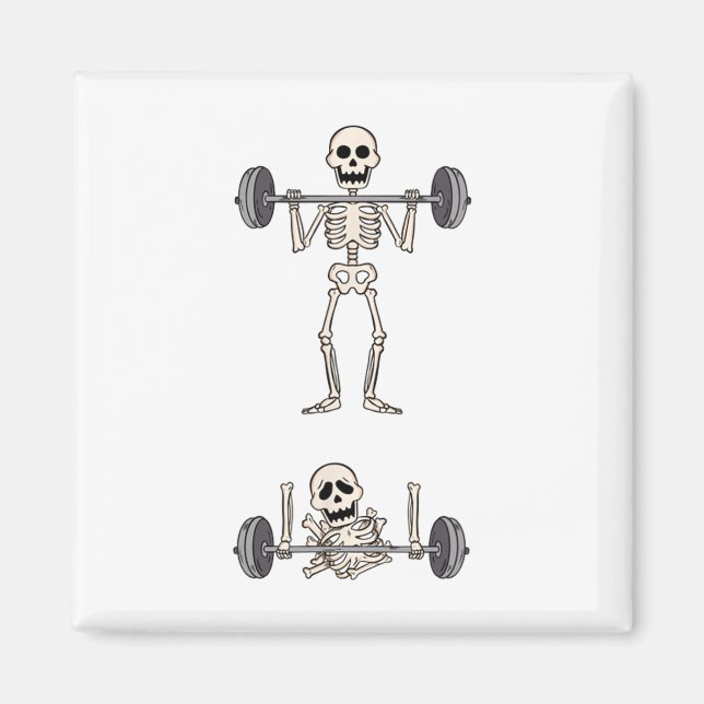 Íman Skeleton Gym Funny Workout Piadas de ginástica (Frente)