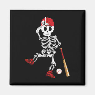 Íman Skeleton Halloween Engraçado Esqueleto Jogando Bas