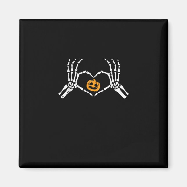 Íman Skeleton Halloween Heart Halloween Costume Pumpkin (Frente)