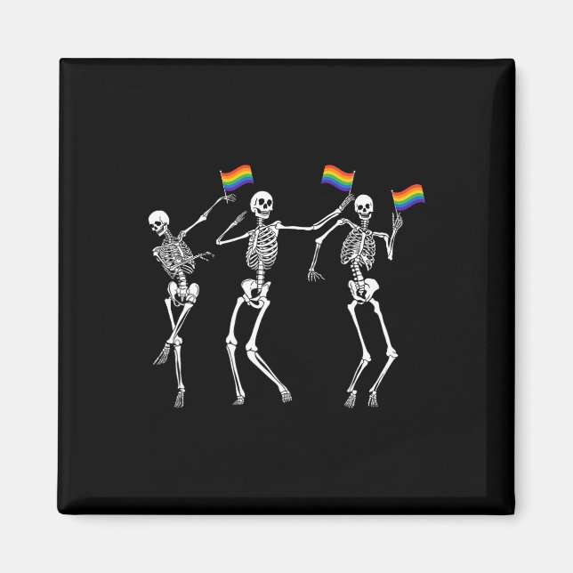 Íman Skeleton Halloween Lgbt Sinalizador Skeleton Orgul (Frente)