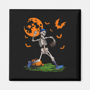 Íman Skeleton Halloween Men Boys Baseball Spooky