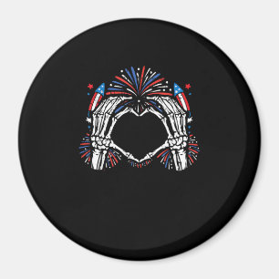 Íman Skeleton Hand Heart EUA Patriotic American