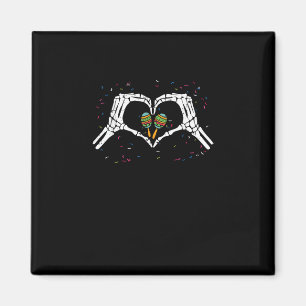 Íman Skeleton Hand Heart Maracas Cinco De Mayo Mexicano