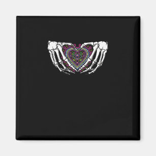Íman Skeleton Hand Heart Muertos Dia Mexicano do Morto