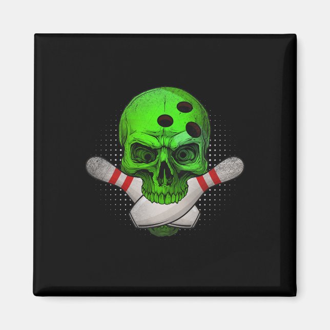Íman Skeleton Head Skull Boliche LL E Pinos Happy Hall (Frente)