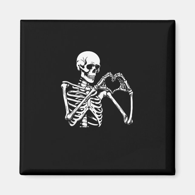Íman Skeleton Heart Hands Sinal Halloween Costume Retro (Frente)