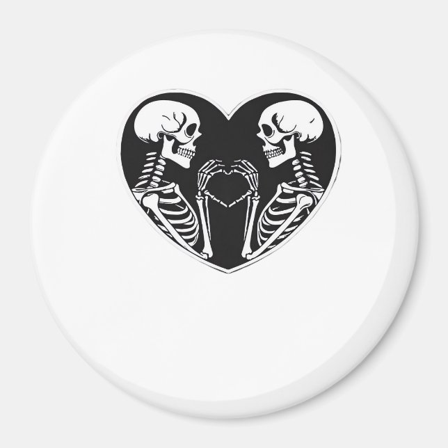 Íman Skeleton Heart Hands Sinal Halloween Costume Retro (Frente)