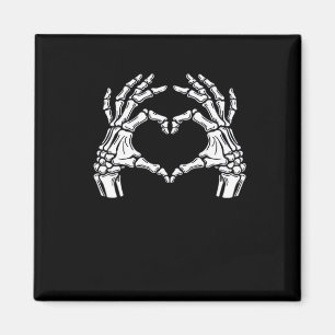 Íman Skeleton Heart Hands Sinal Halloween Figurume Vira