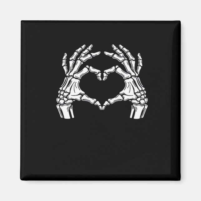 Íman Skeleton Heart Hands Sinal Halloween Figurume Vira (Frente)