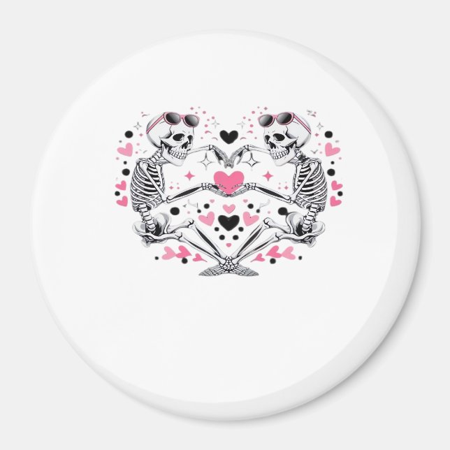 Íman Skeleton Heart Mãos Clássicas Virais (Frente)