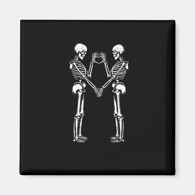 Íman Skeleton Heart Mãos - Sinal de Halloween Costume (Frente)