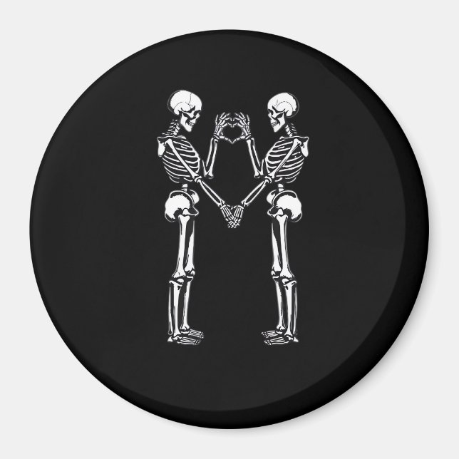 Íman Skeleton Heart Mãos - Sinal de Halloween Costume (Frente)