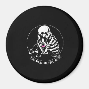 ÍMAN SKELETON HUG BOSTON TERRIER VOCÊ ME FAZ SENTIR VI