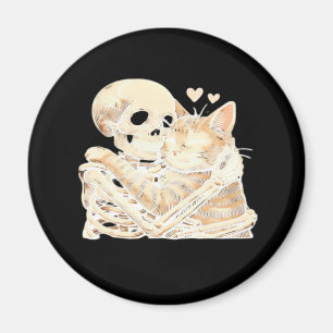 Íman Skeleton Hugging Cat Halloween Cat Lover Cat Mãe D