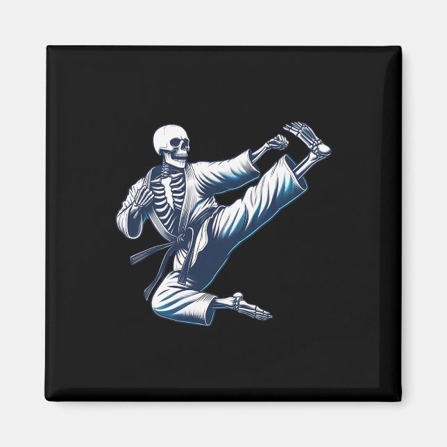 Íman Skeleton Karate Kick Artes Marciais Kickboxing Mma (Frente)