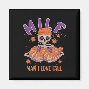 Íman Skeleton Man I Love Fall Fun Skeleton Pumpkin Hall