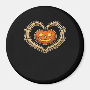 Íman Skeleton Mãos Coração com Pumpkin Cute Hall
