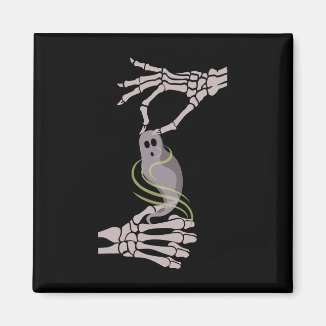 Íman Skeleton Mãos Fantasma Spooky Halloween (Frente)