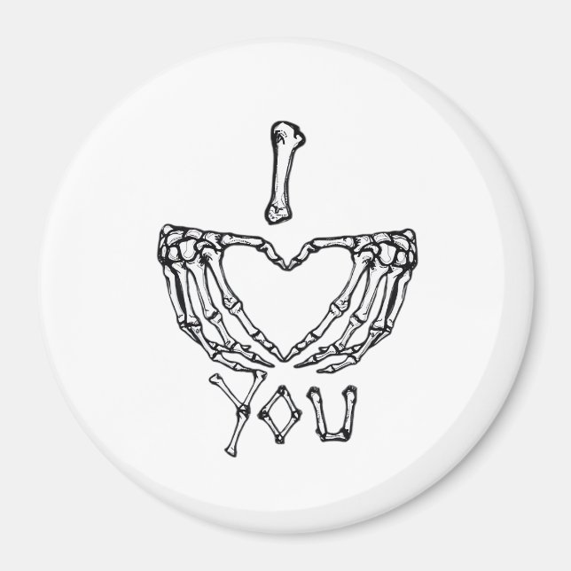 Íman Skeleton Mãos Fazer Coração (Frente)