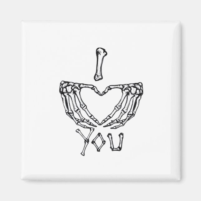 Íman Skeleton Mãos Fazer Coração (Frente)