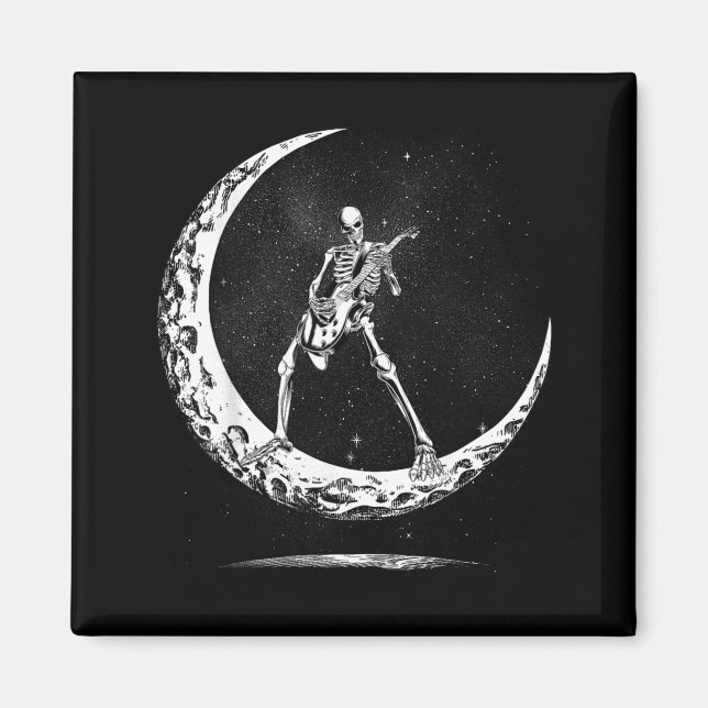 Íman Skeleton Playing Guitar Rock And Roll Band For Men (Frente)