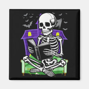 Íman Skeleton Reading Book Lover Bookworms Readers Hal