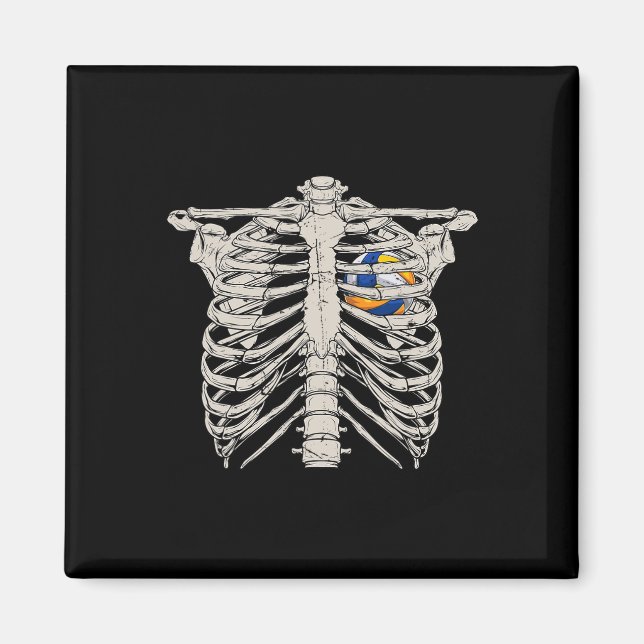 Íman Skeleton Rib Cage Volleyll Ll Heart Happy Hallowee (Frente)