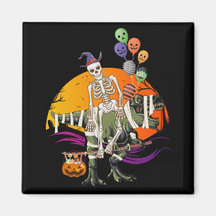 Íman Skeleton Riding Mummy Dinosaur Square