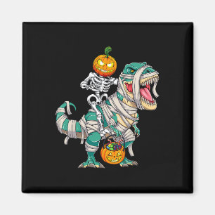 Íman Skeleton Riding Mummy Dinosaur T rex Halloween