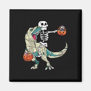 Íman Skeleton Riding Mummy Dinosaur T Rex Halloween