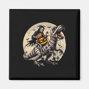 Íman Skeleton Riding Mummy Dinosaur T Rex Pumpkin Engra