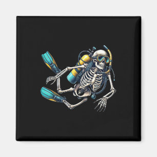 Íman Skeleton Scu Mergulhando Halloween Skeleton Scu Di