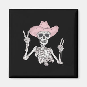 Íman Skeleton Sinal de Paz Cowboy Hat Western Mexicano